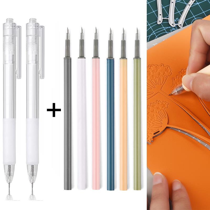Craft Knife Set - 2 + 6 ชิ้นมีดปากกาชุดเติม Art Utility