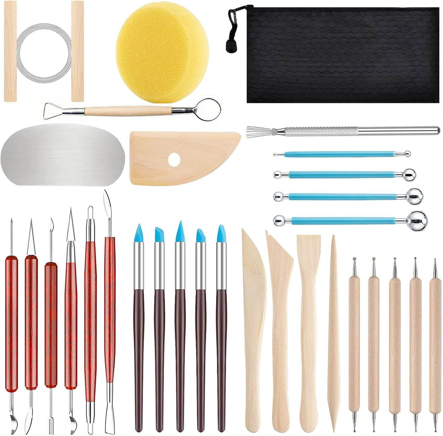 Craft Knife Set - 31 ชิ้น/เซ็ตศิลปะเซรามิคทํา Sculpting เครื่องปั้นดินเผาเครื่องมือไม้มีด Scraper เครื่องตัดสําหรับ