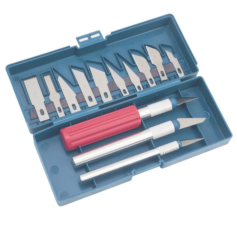 Craft Knife Set - ชุดมีดแกะสลักอเนกประสงค์ 13 ชิ้น พร้อมกล่องเก็บ ใบมีดหลากหลายสำหรับงาน DIY