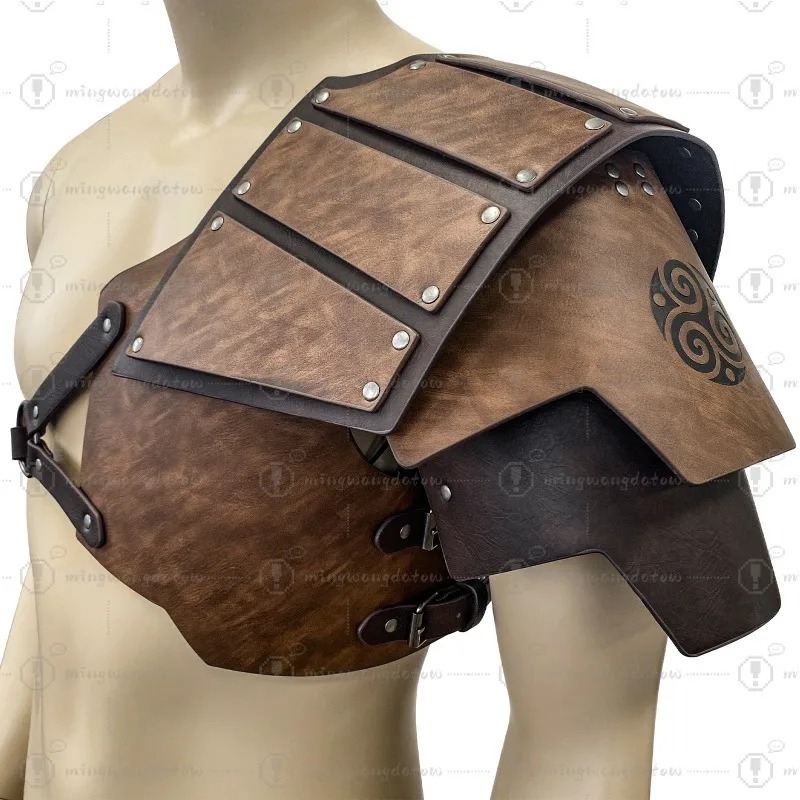 Prop For Cosplay - ชุดเกราะไหล่ข้างเดียวสไตล์ยุคกลาง แบบนอร์ดิก ชุดเกราะไหล่ไวกิ้ง ของตกแต่งคอสเพลย์ย้อนยุคสำหรับการแสดงบนเวที
