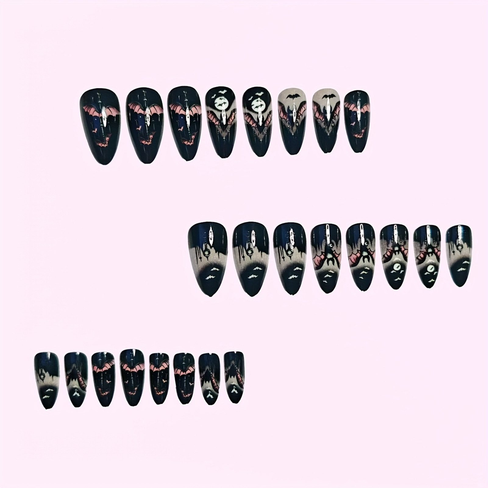 เล็บปลอมฮาโลวีน 24 ชิ้น สีดำทร - Cosplay Bat Prop บทวิจารณ์และราคา